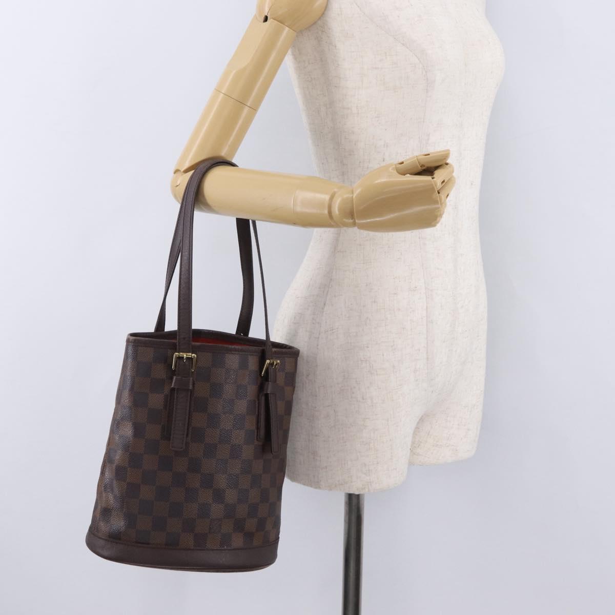 LOUIS VUITTON Damier Ebene Marais Shoulder Bag N42240 LV Auth ka6310