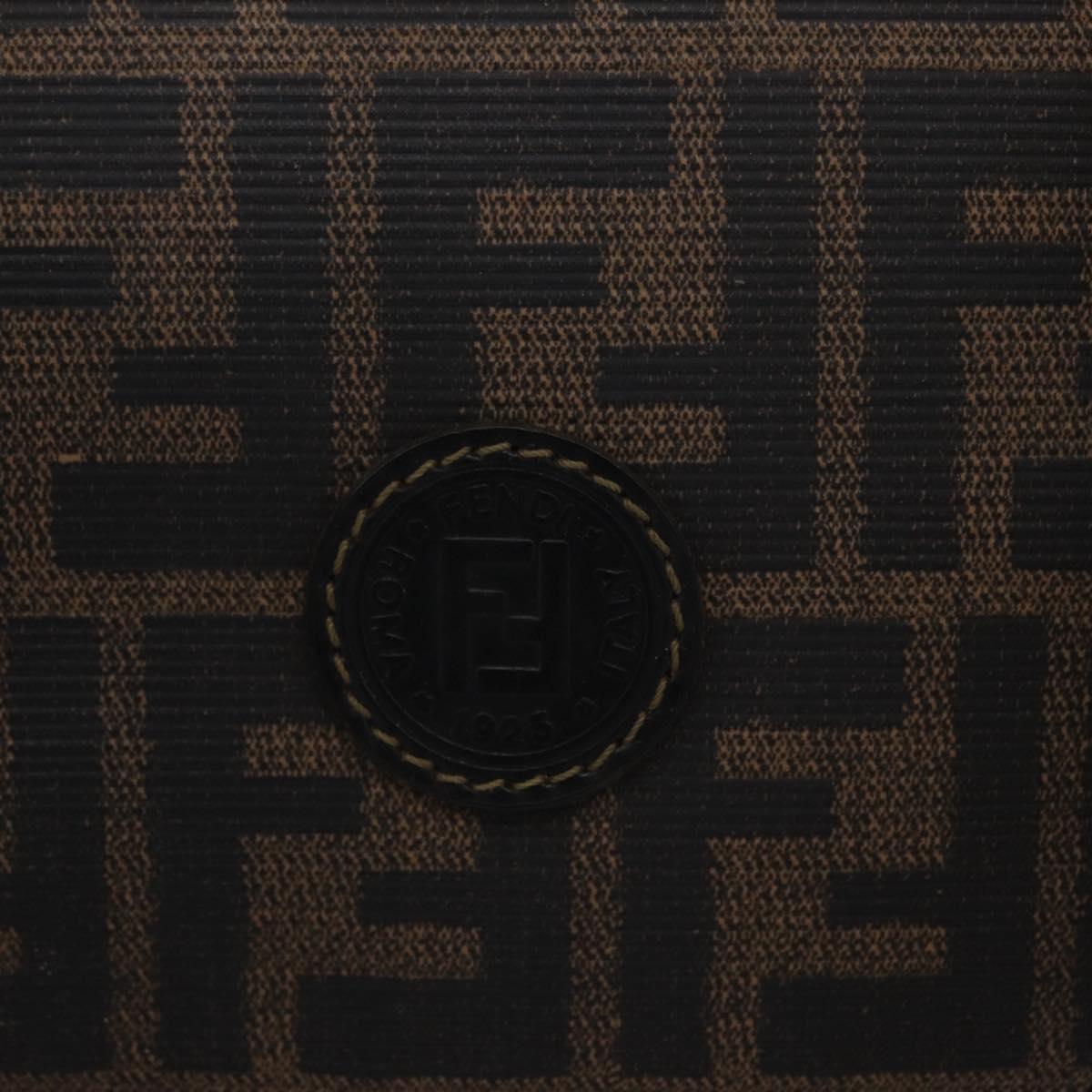FENDI Zucca Canvas Hand Bag PVC Black Brown Auth ka6311