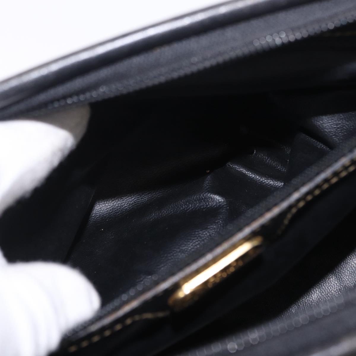 FENDI Zucca Canvas Hand Bag PVC Black Brown Auth ka6311