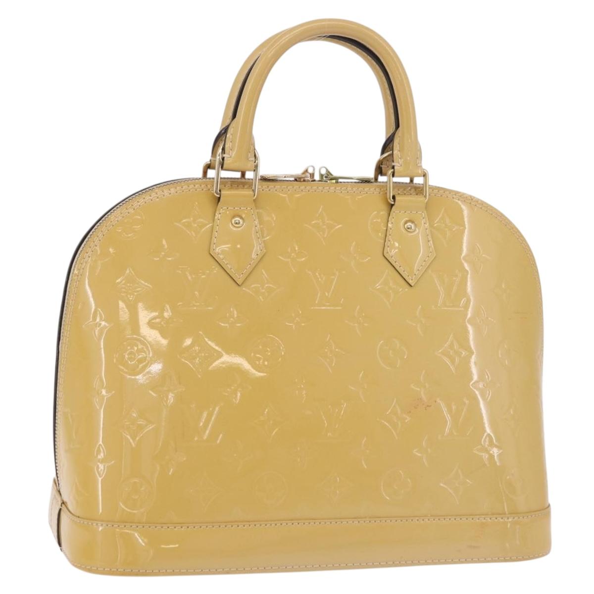 LOUIS VUITTON Monogram Vernis Alma PM Hand Bag Beige M90170 LV Auth ka6313A