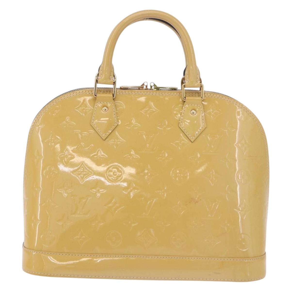 LOUIS VUITTON Monogram Vernis Alma PM Hand Bag Beige M90170 LV Auth ka6313A