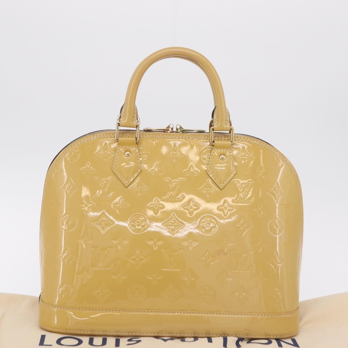 LOUIS VUITTON Monogram Vernis Alma PM Hand Bag Beige M90170 LV Auth ka6313A