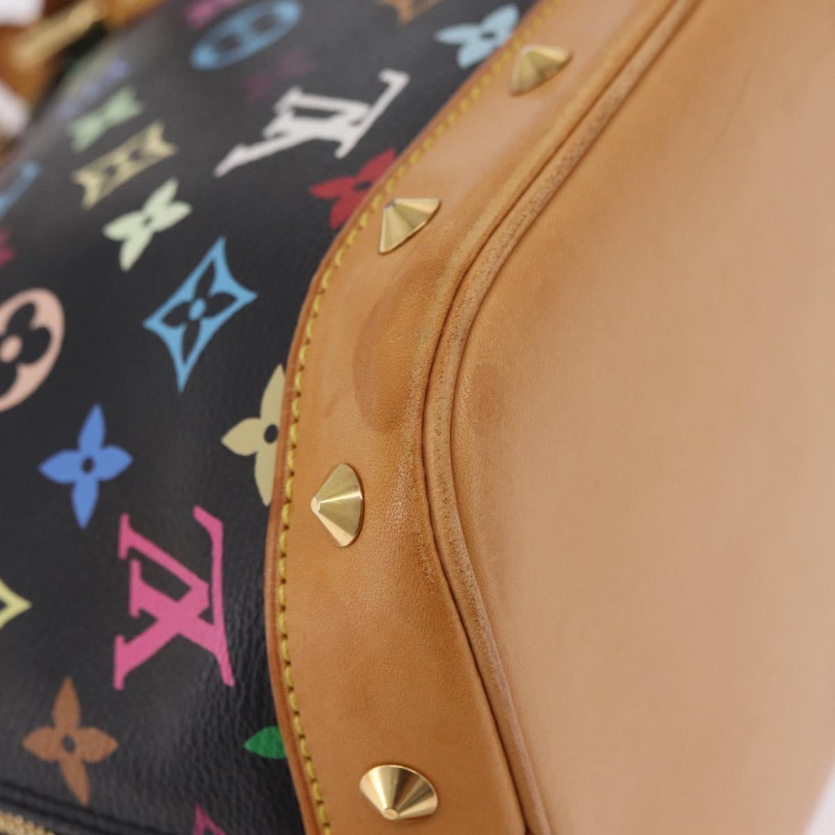 LOUIS VUITTON Monogram Multicolor Alma Hand Bag Black M92646 LV Auth ka6314V
