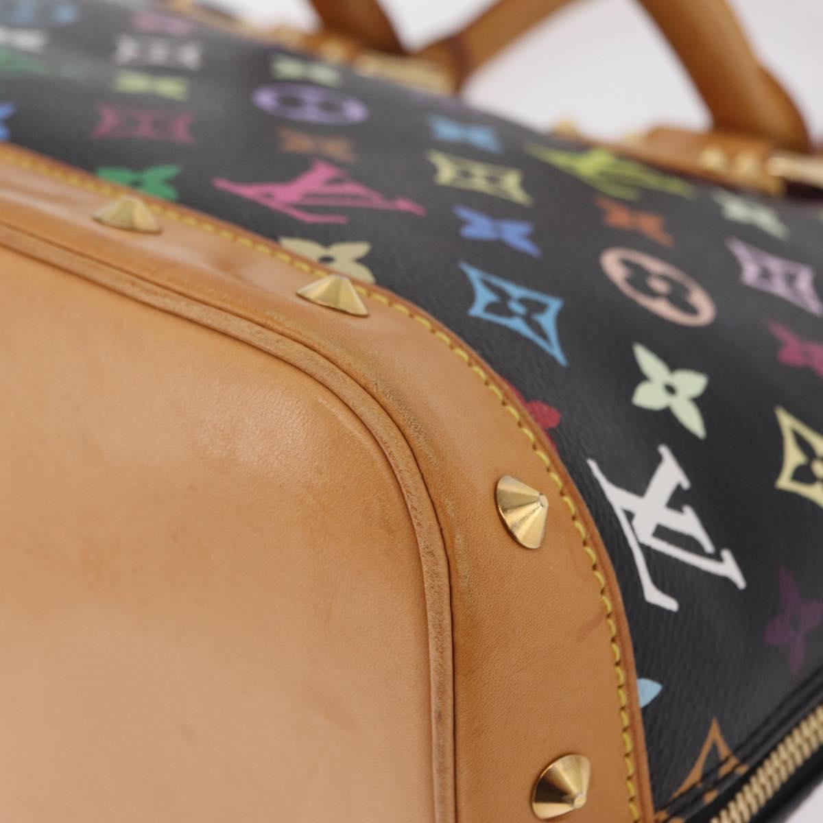 LOUIS VUITTON Monogram Multicolor Alma Hand Bag Black M92646 LV Auth ka6314V