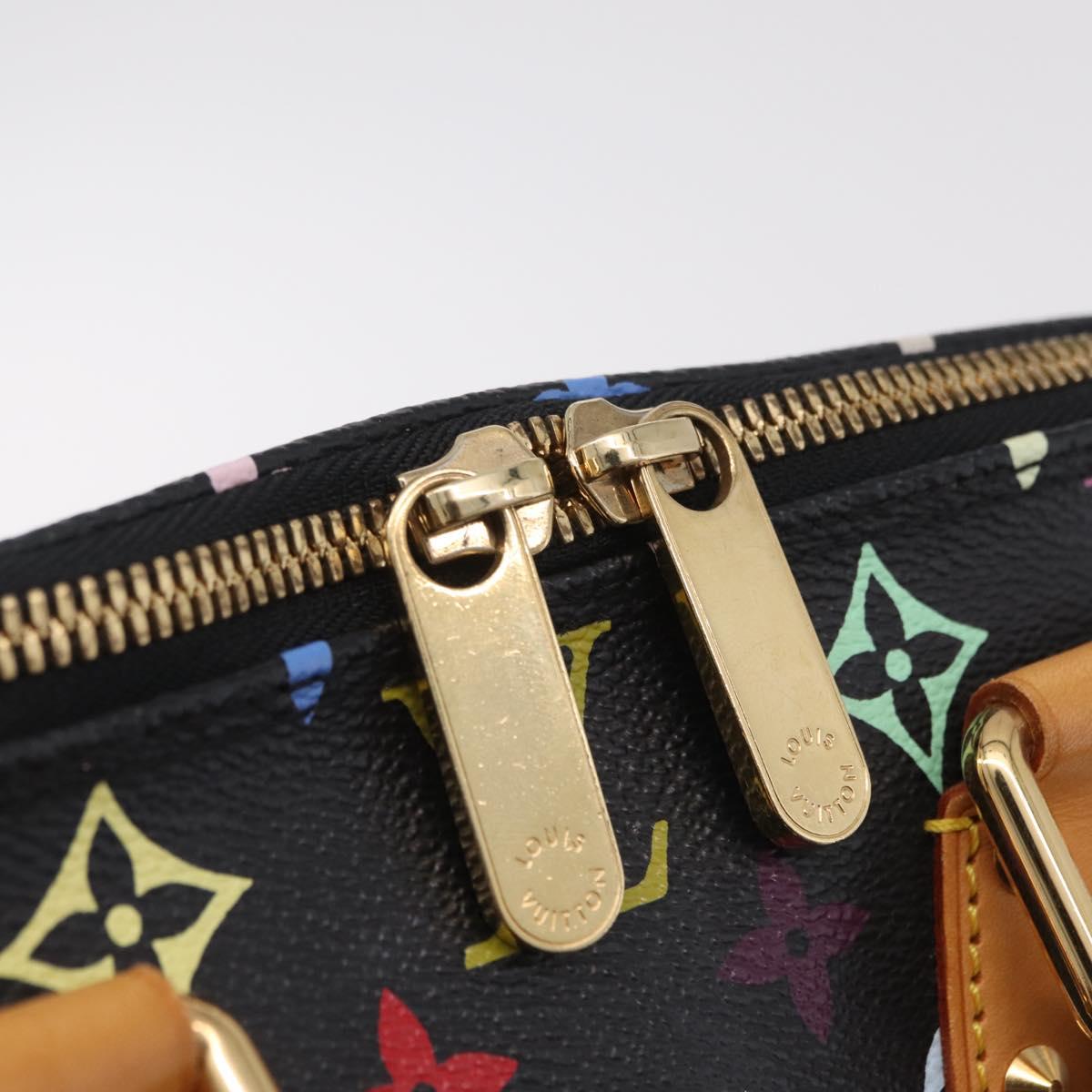 LOUIS VUITTON Monogram Multicolor Alma Hand Bag Black M92646 LV Auth ka6314V