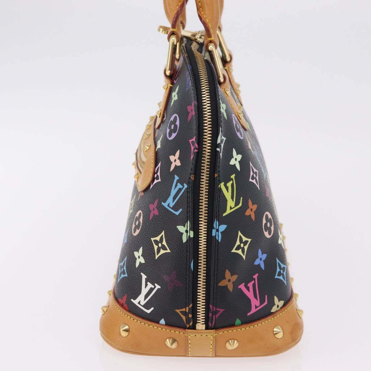 LOUIS VUITTON Monogram Multicolor Alma Hand Bag Black M92646 LV Auth ka6314V