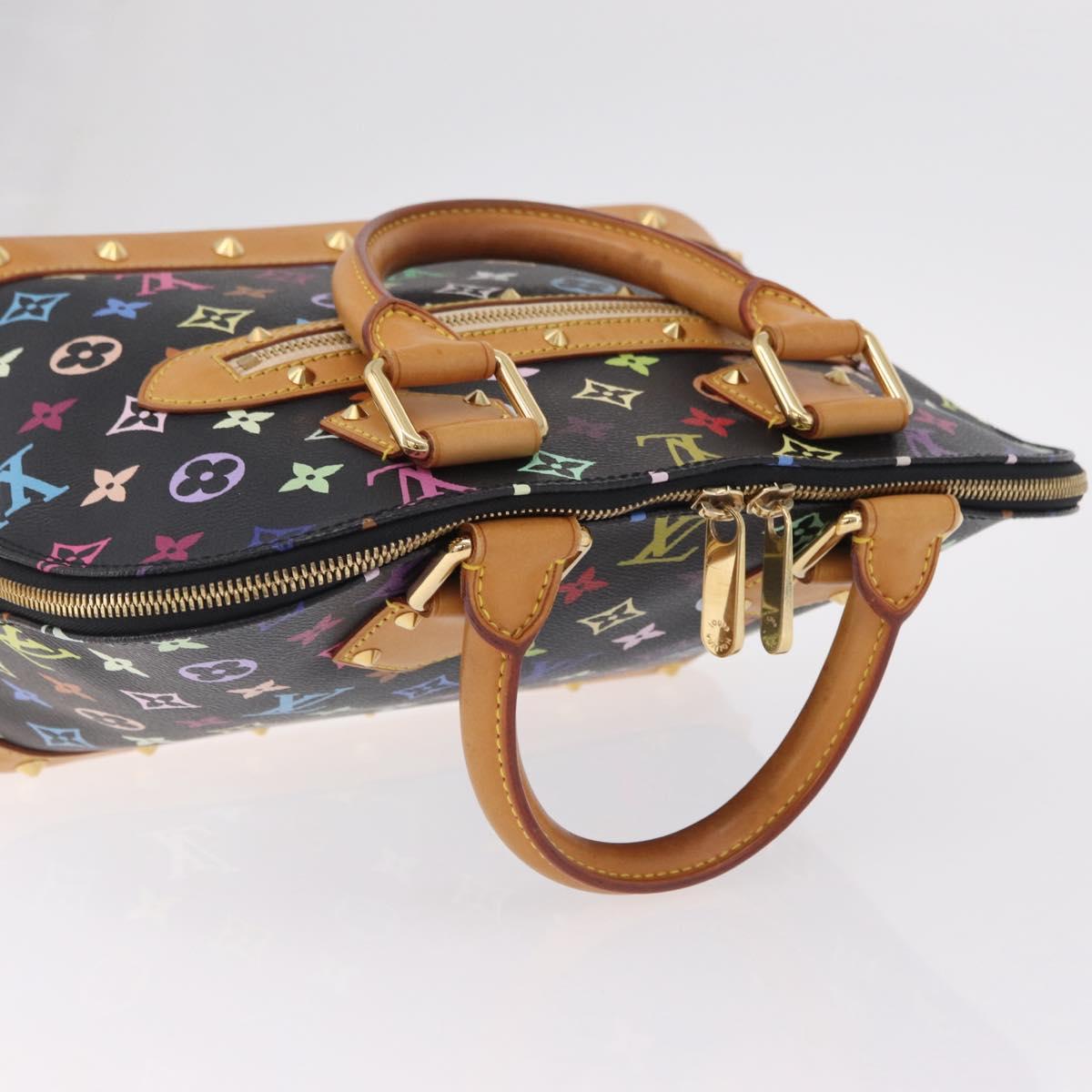LOUIS VUITTON Monogram Multicolor Alma Hand Bag Black M92646 LV Auth ka6314V