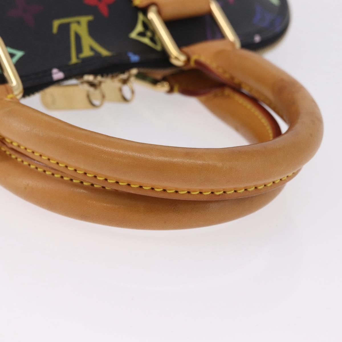 LOUIS VUITTON Monogram Multicolor Alma Hand Bag Black M92646 LV Auth ka6314V