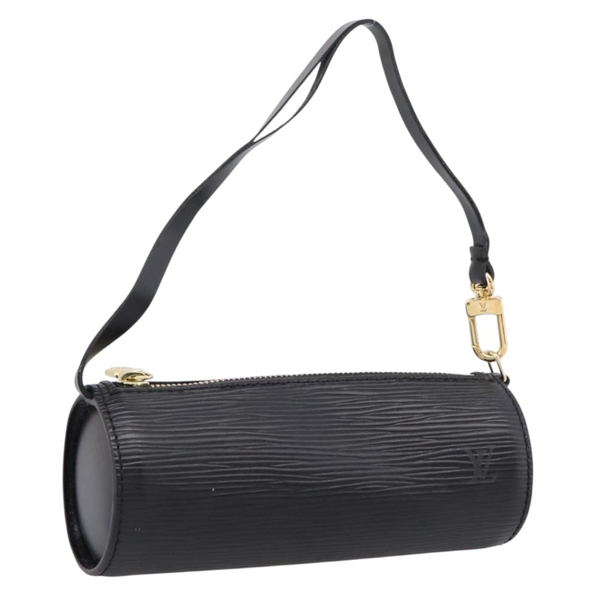 LOUIS VUITTON Epi Soufflot Pouch Black LV Auth ka6315