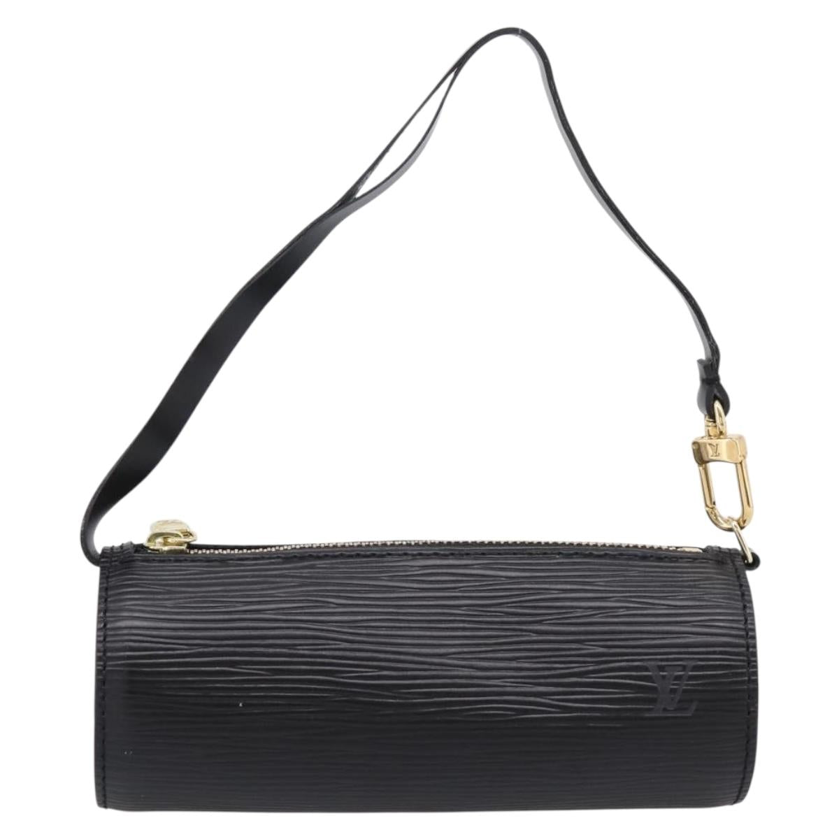LOUIS VUITTON Epi Soufflot Pouch Black LV Auth ka6315