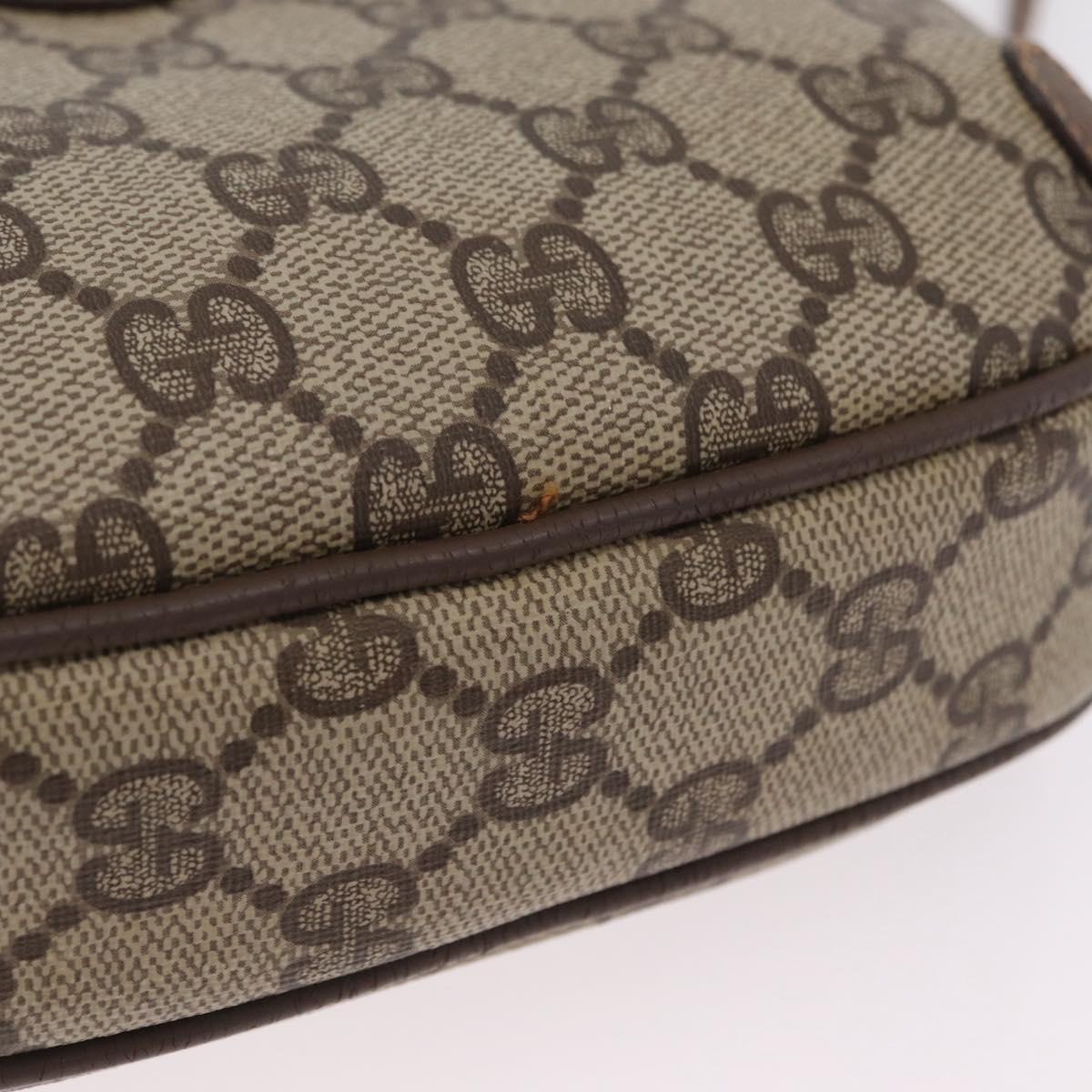 GUCCI GG Supreme Web Sherry Line Bag PVC Beige Gold 89 02 066 Auth ka6316