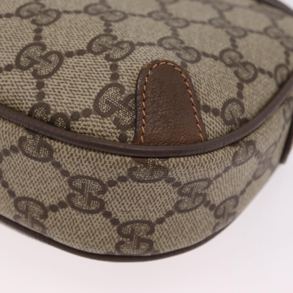 GUCCI GG Supreme Web Sherry Line Bag PVC Beige Gold 89 02 066 Auth ka6316