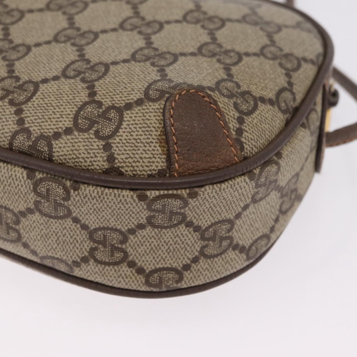 GUCCI GG Supreme Web Sherry Line Bag PVC Beige Gold 89 02 066 Auth ka6316