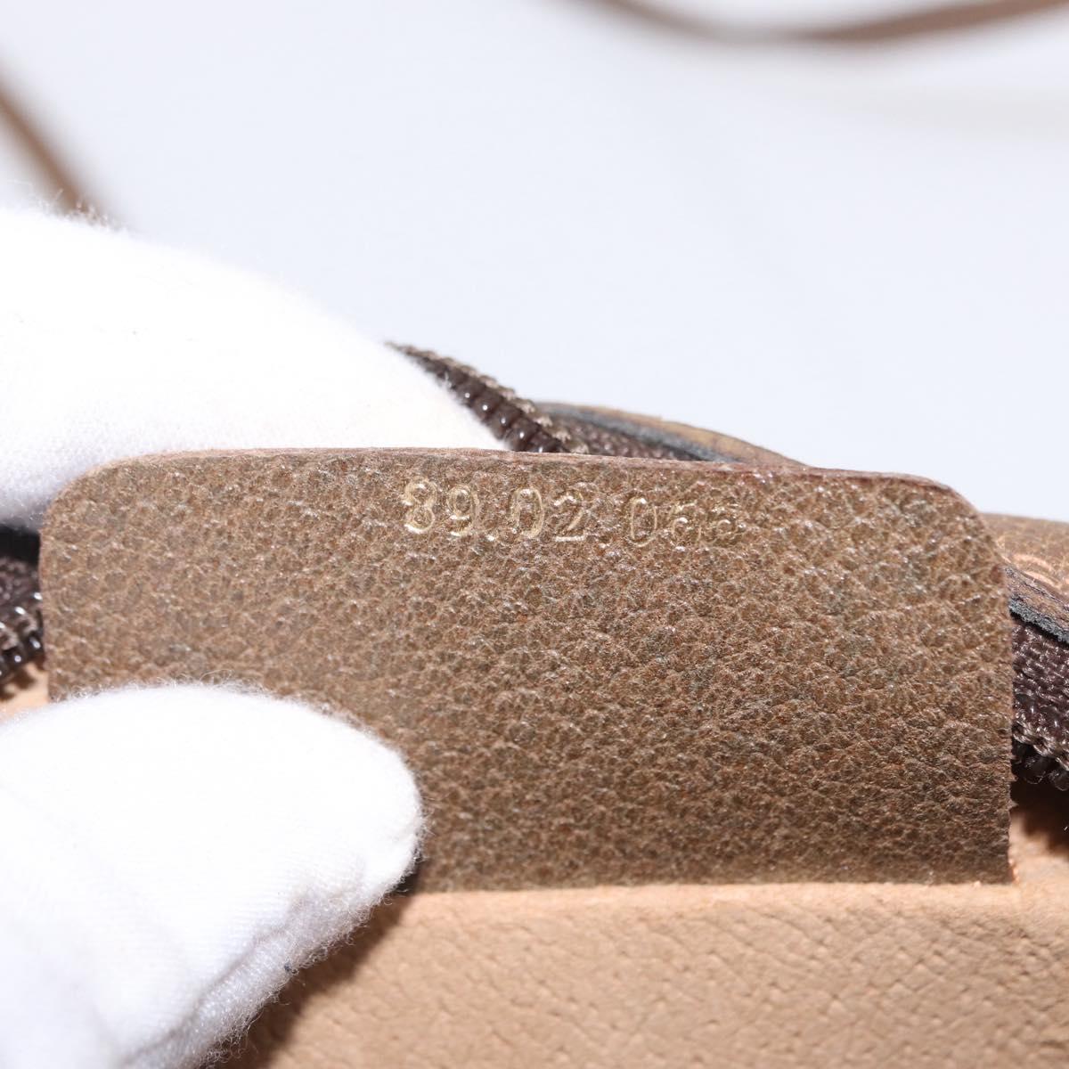 GUCCI GG Supreme Web Sherry Line Bag PVC Beige Gold 89 02 066 Auth ka6316