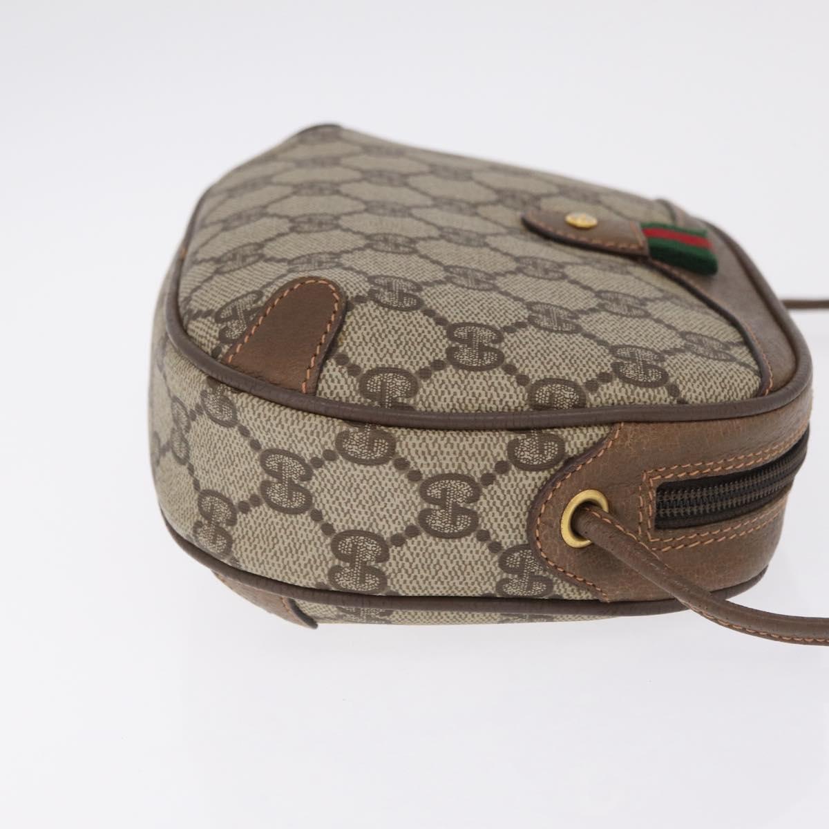 GUCCI GG Supreme Web Sherry Line Bag PVC Beige Gold 89 02 066 Auth ka6316