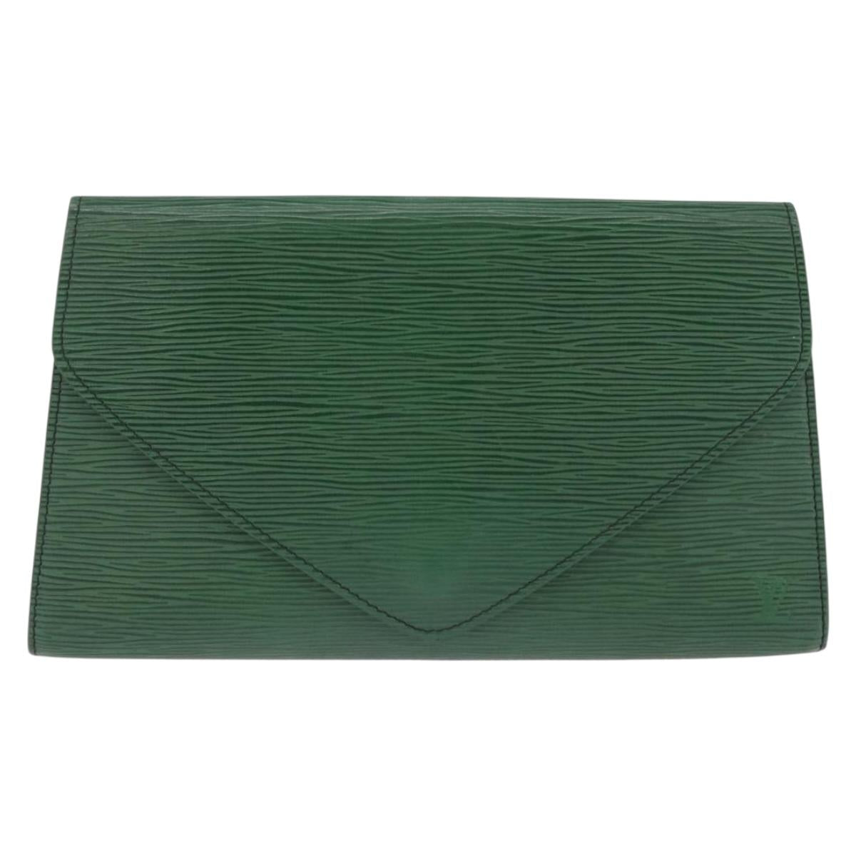 LOUIS VUITTON Epi Art Deco Clutch Bag Green M52634 LV Auth ka6318