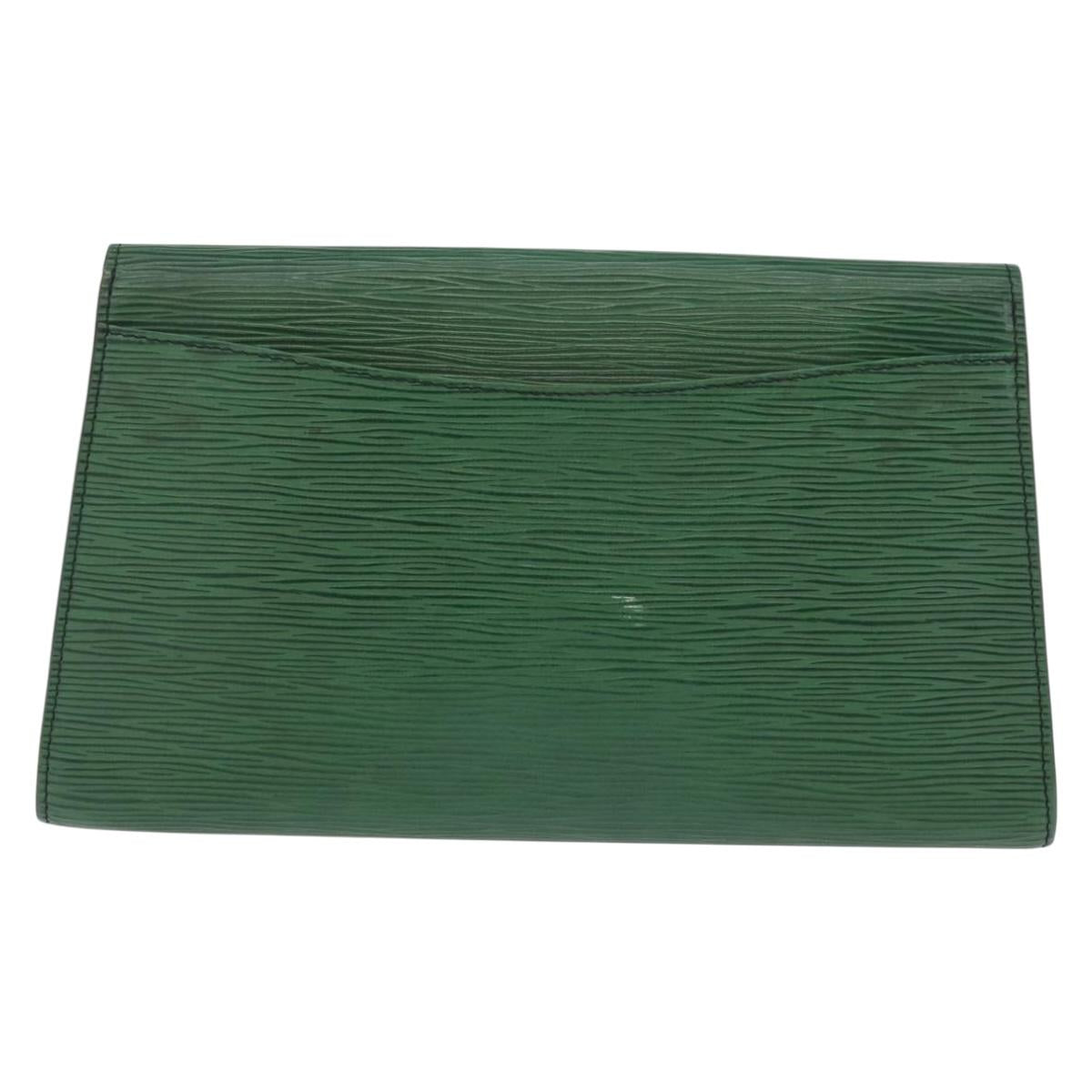 LOUIS VUITTON Epi Art Deco Clutch Bag Green M52634 LV Auth ka6318