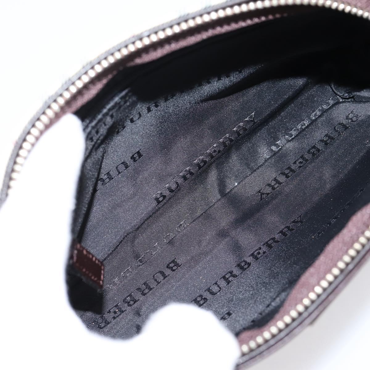 BURBERRY Nova Check Shoulder Bag Canvas Beige Silver Auth ka6319A