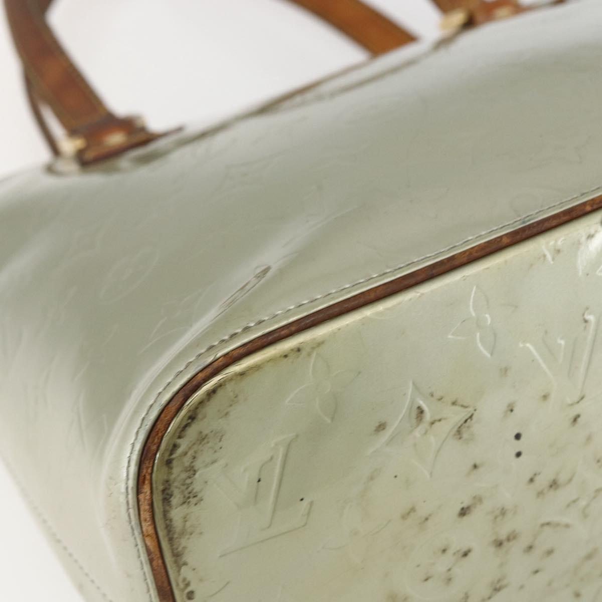 LOUIS VUITTON Monogram Vernis Houston Hand Bag Gris M91053 LV Auth ka632