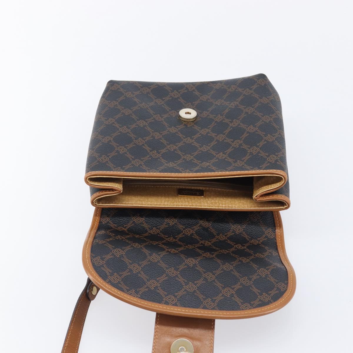 BALLY Hand Bag PVC 2way Black Gold Auth ka6321