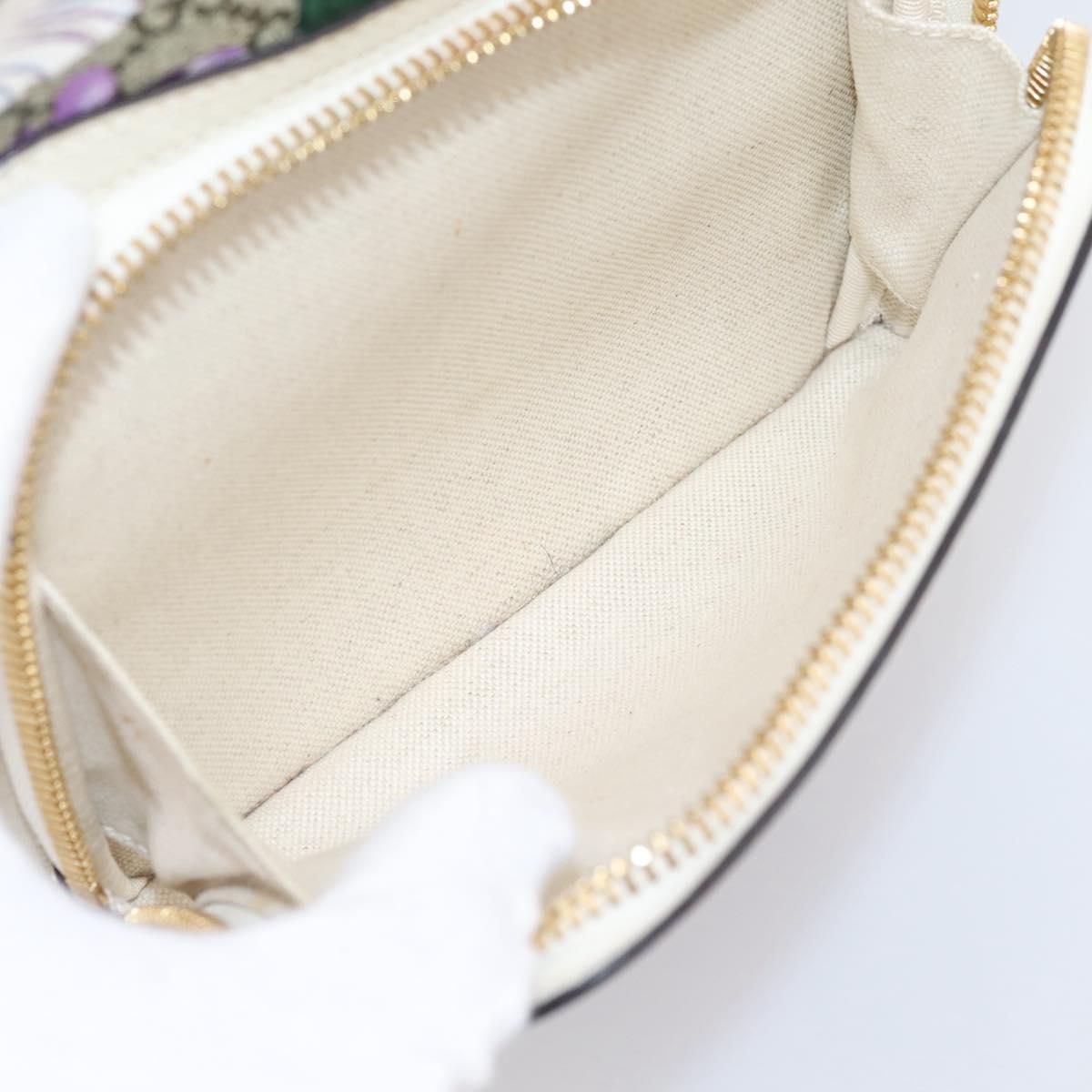 GUCCI Ophdia GG Web Sherry Line Flora Backpack PVC Beige 547965 Auth ka6322V