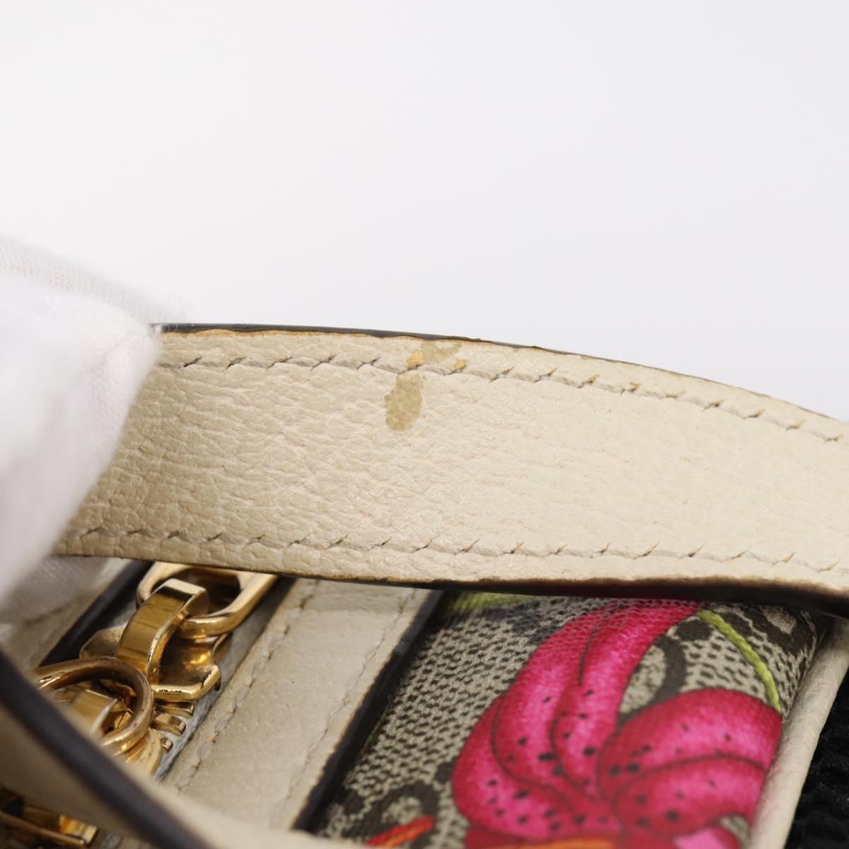 GUCCI Ophdia GG Web Sherry Line Flora Backpack PVC Beige 547965 Auth ka6322V