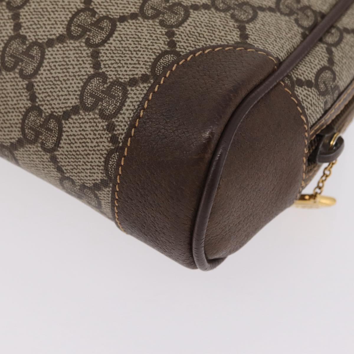 GUCCI GG Supreme Clutch Bag PVC Beige Gold 014 89 0100 Auth ka6324