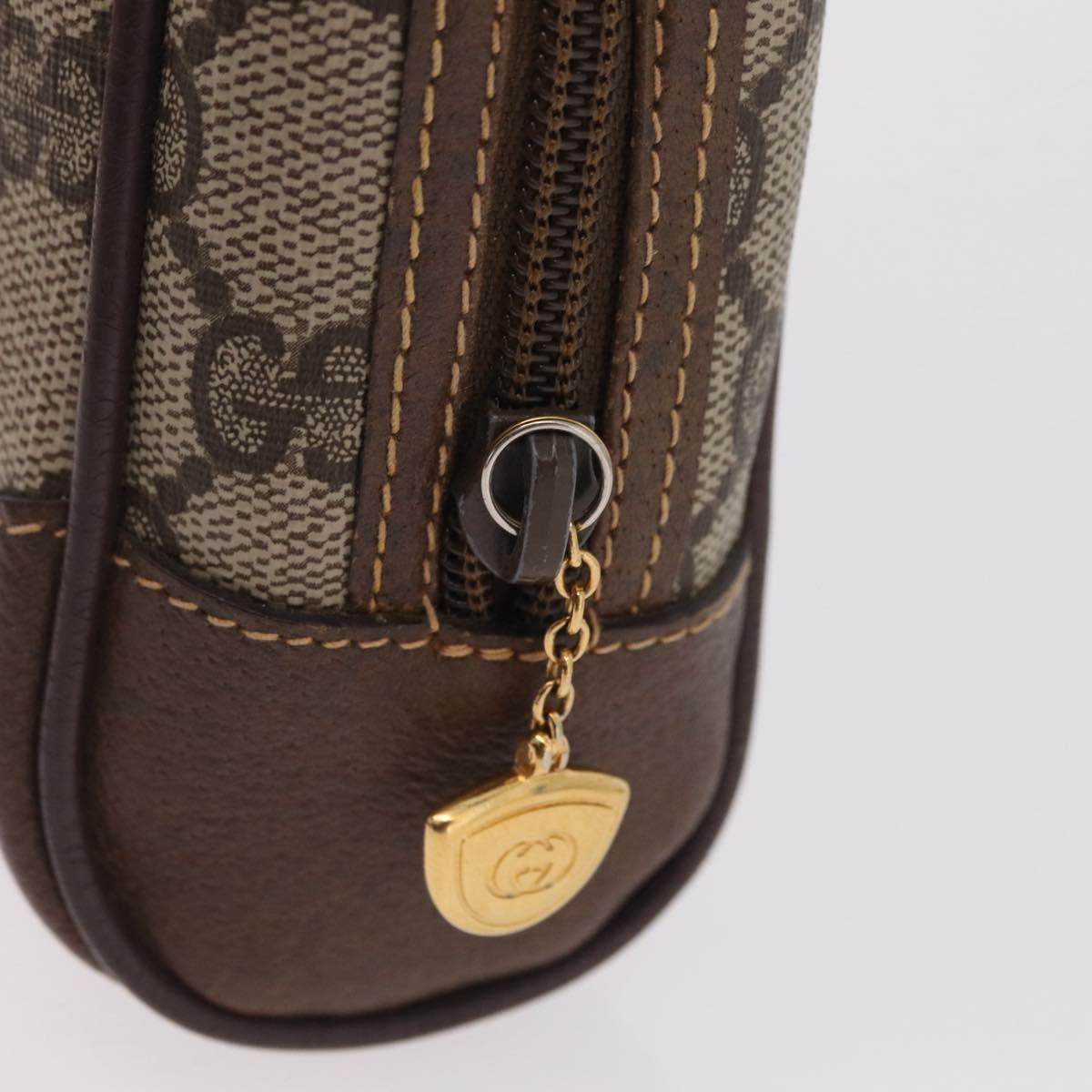 GUCCI GG Supreme Clutch Bag PVC Beige Gold 014 89 0100 Auth ka6324