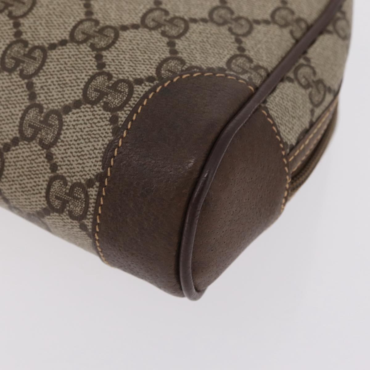GUCCI GG Supreme Clutch Bag PVC Beige Gold 014 89 0100 Auth ka6324