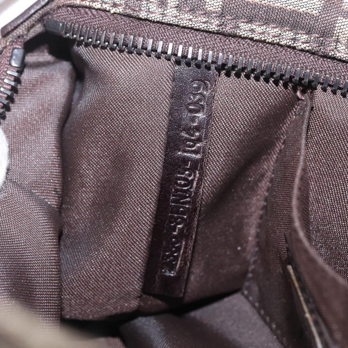 FENDI Zucchino Canvas Hand Bag Brown 8BN105 Auth ka6325