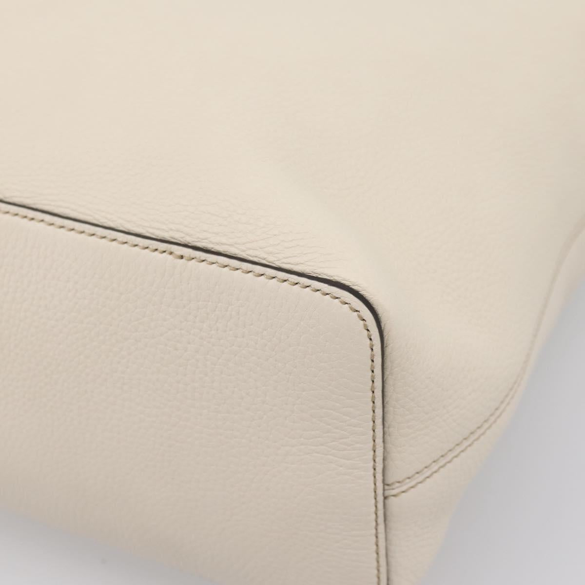 GUCCI Soho Shoulder Bag Leather 2way White Gold 408825 Auth ka6326V