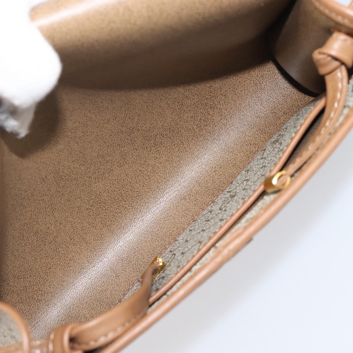 Christian Dior Honeycomb Canvas Shoulder Bag PVC Beige Gold Auth ka6327A