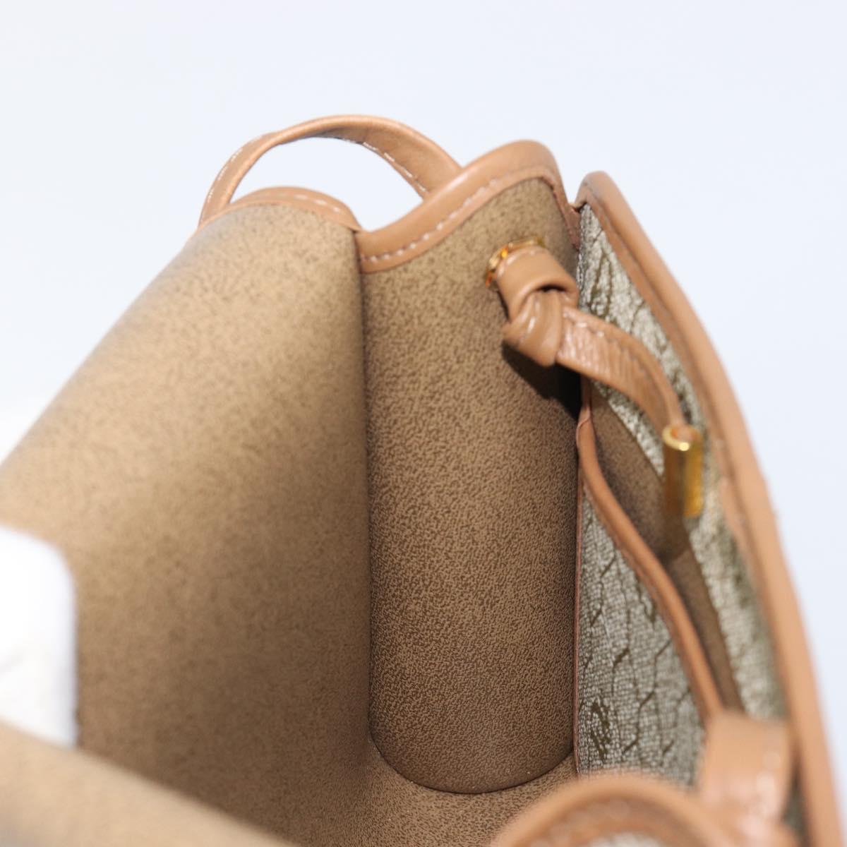 Christian Dior Honeycomb Canvas Shoulder Bag PVC Beige Gold Auth ka6327A