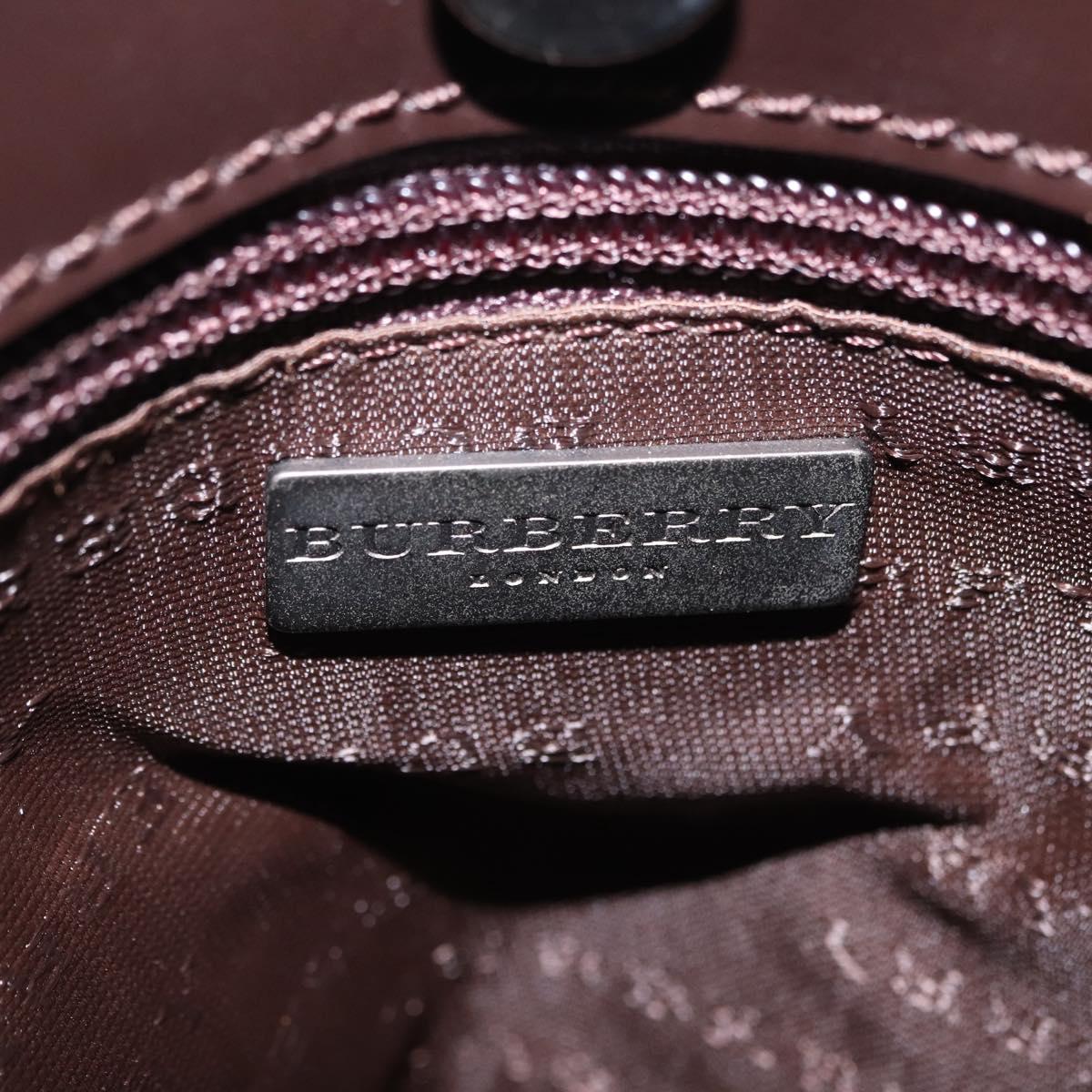 BURBERRY Nova Check Hand Bag PVC Beige Silver Auth ka6328