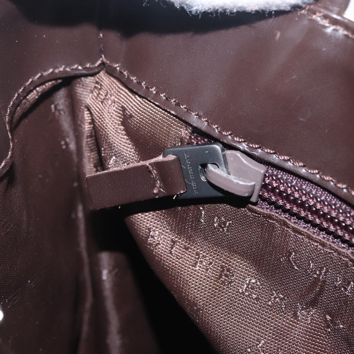 BURBERRY Nova Check Hand Bag PVC Beige Silver Auth ka6328