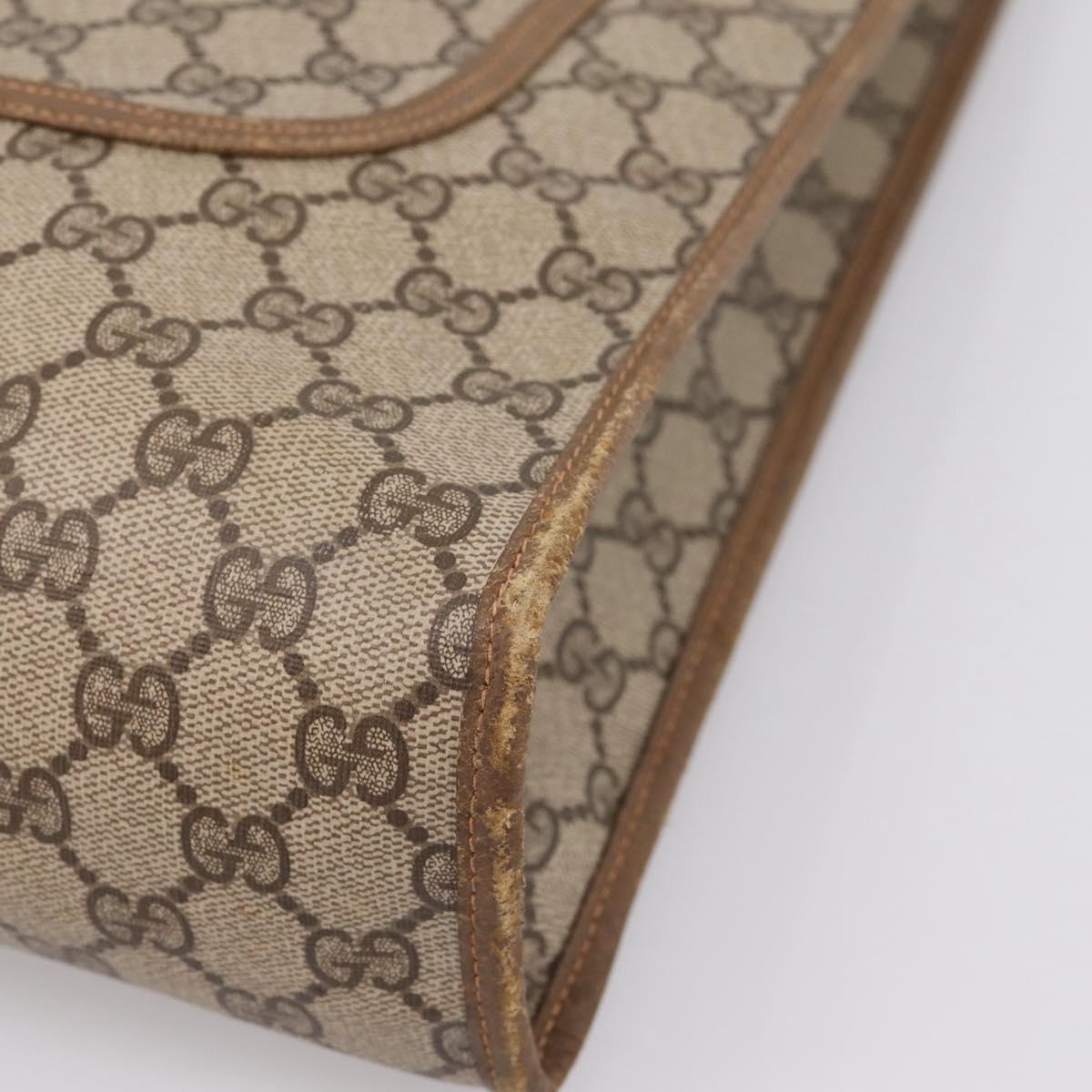 GUCCI GG Supreme Web Sherry Line Tote Bag PVC Beige Gold 89 02 092 Auth ka6331