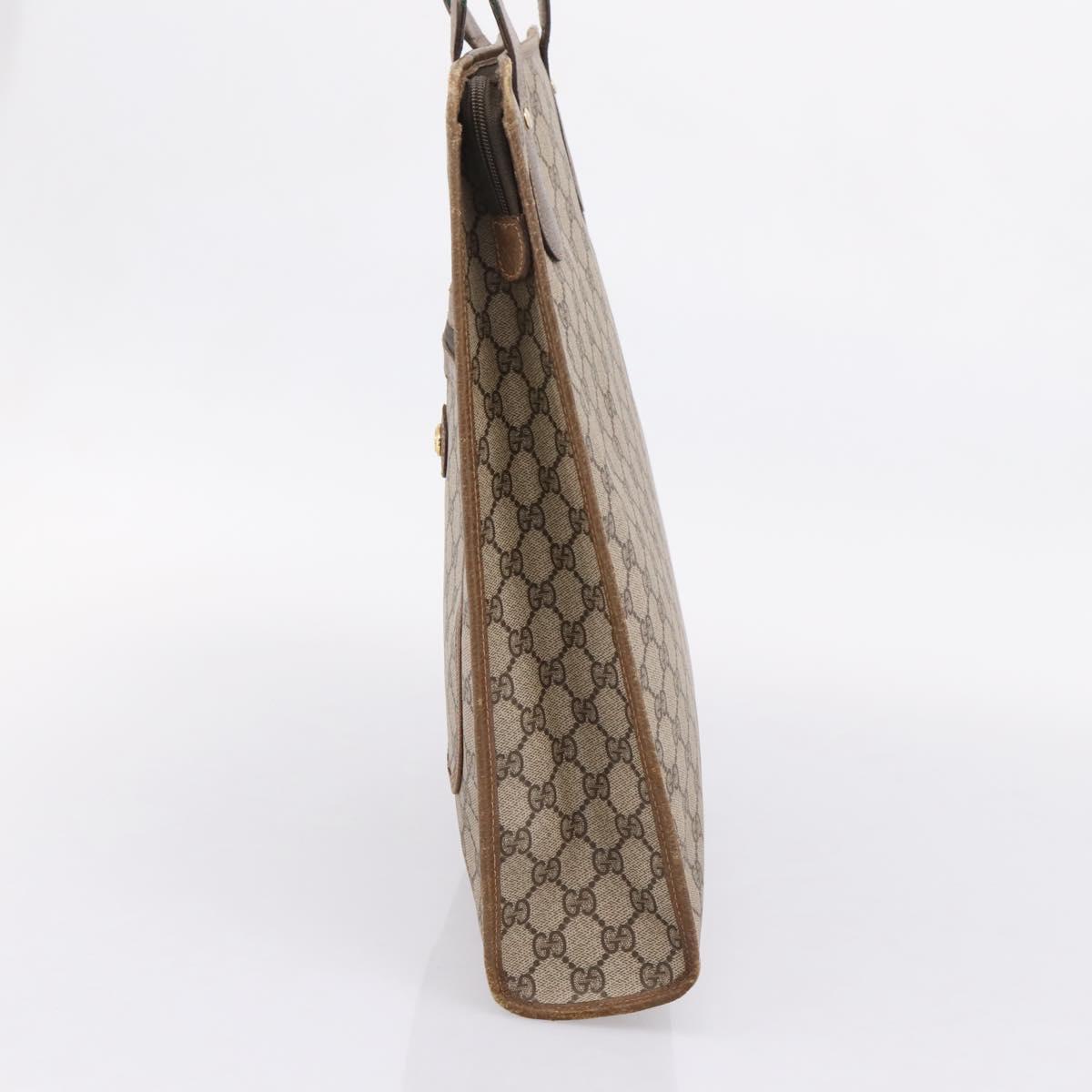 GUCCI GG Supreme Web Sherry Line Tote Bag PVC Beige Gold 89 02 092 Auth ka6331
