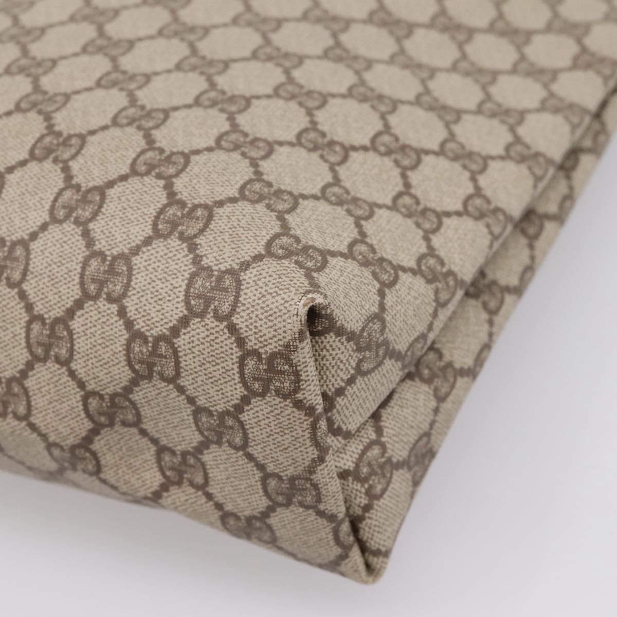 GUCCI GG Supreme Web Sherry Line Tote Bag PVC Beige Gold 002 58 6487 Auth ka6332