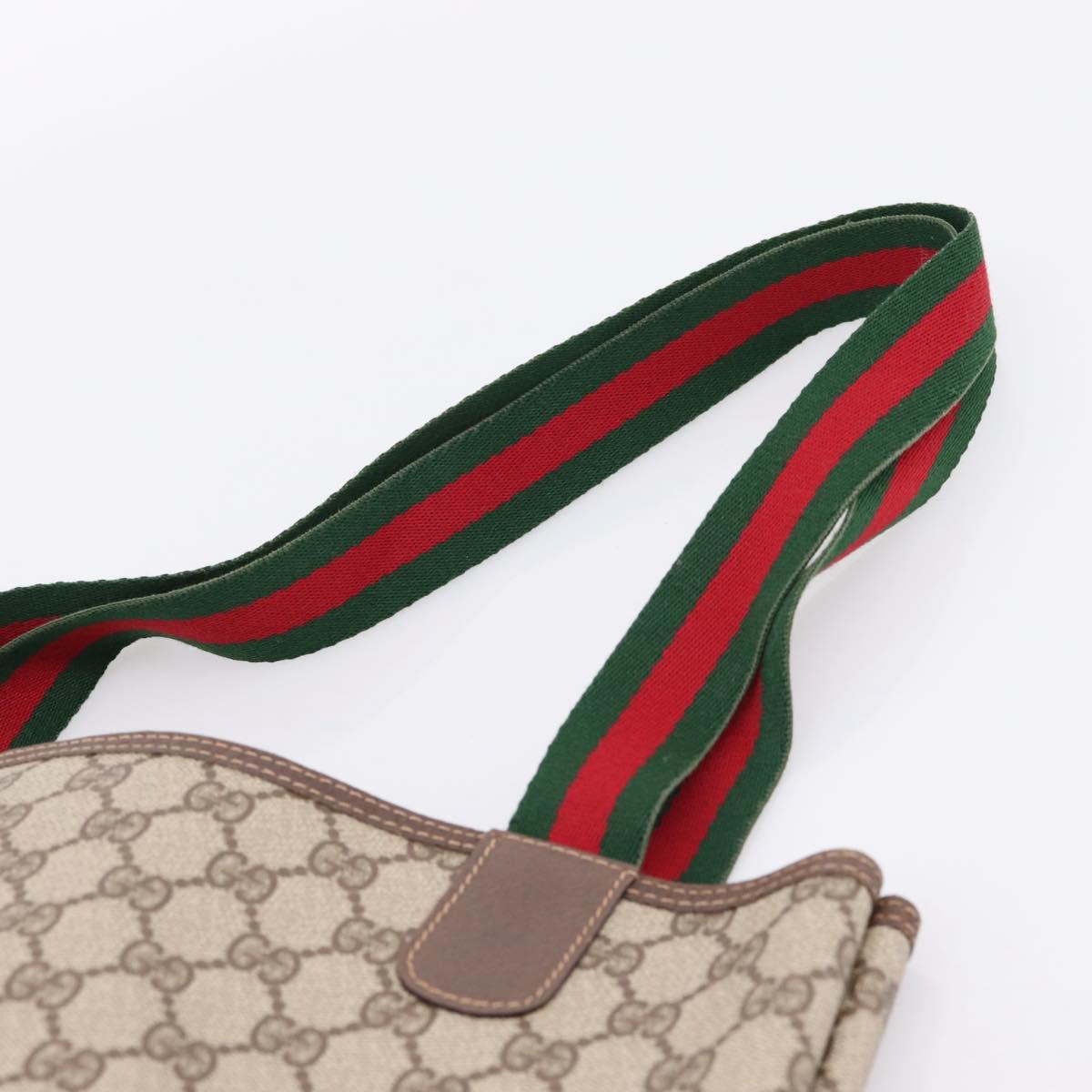 GUCCI GG Supreme Web Sherry Line Tote Bag PVC Beige Gold 002 58 6487 Auth ka6332