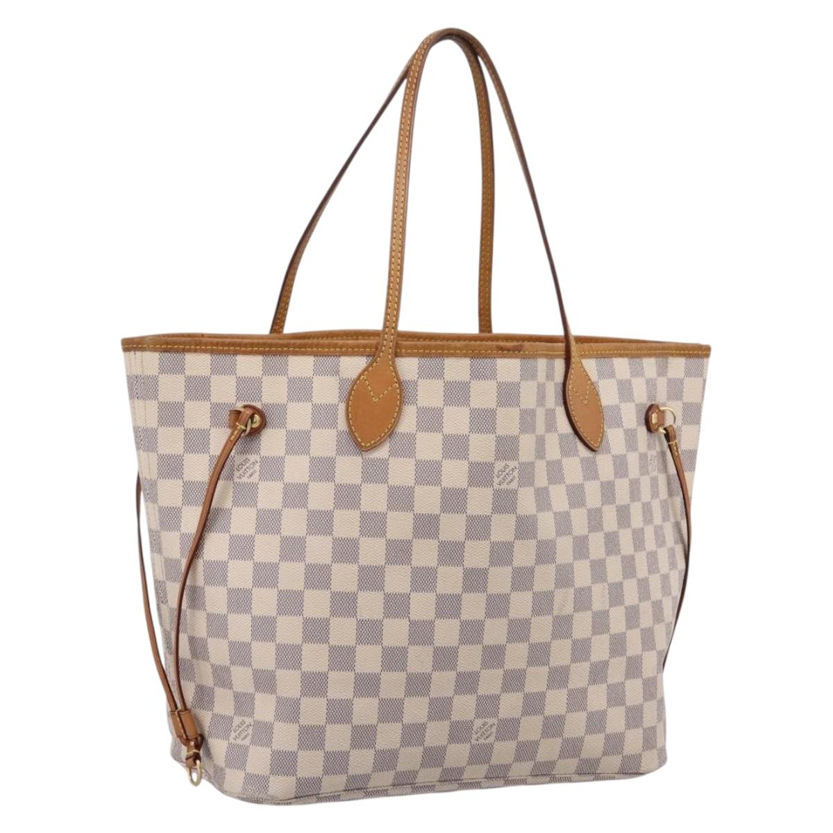 LOUIS VUITTON Damier Azur Neverfull MM Tote Bag N51107 LV Auth ka6333