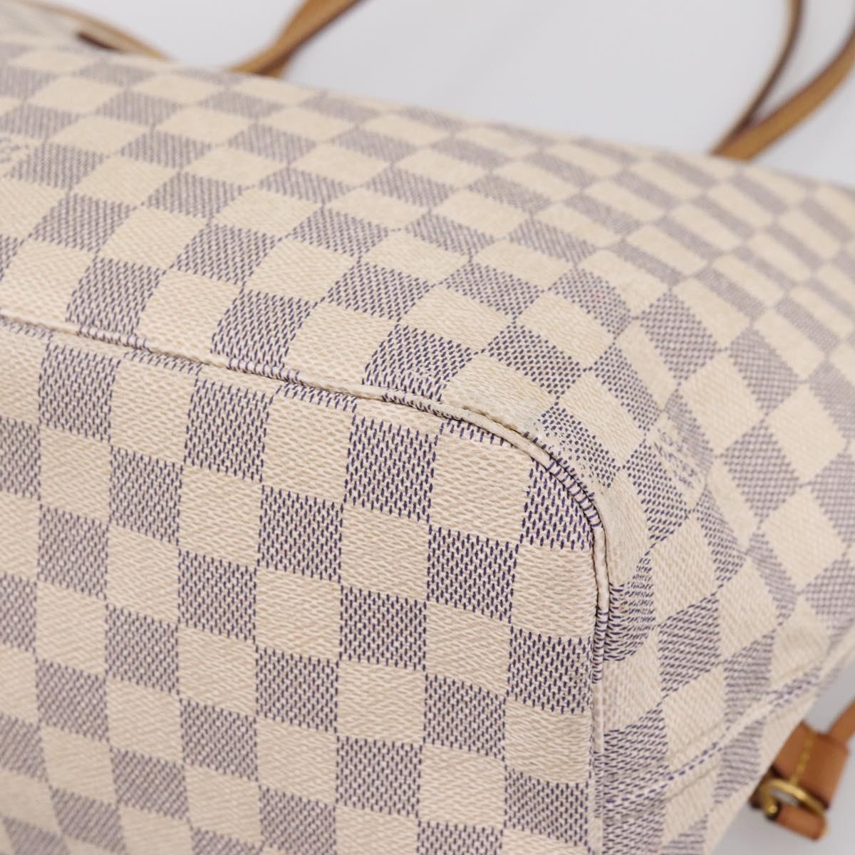 LOUIS VUITTON Damier Azur Neverfull MM Tote Bag N51107 LV Auth ka6333
