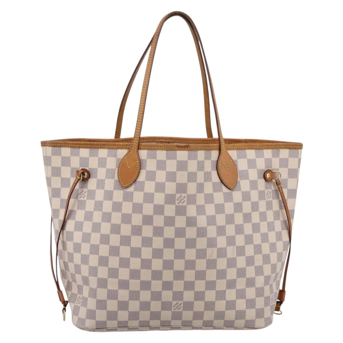 LOUIS VUITTON Damier Azur Neverfull MM Tote Bag N51107 LV Auth ka6333
