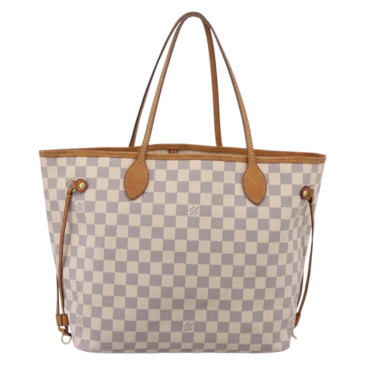 LOUIS VUITTON Damier Azur Neverfull MM Tote Bag N51107 LV Auth ka6333