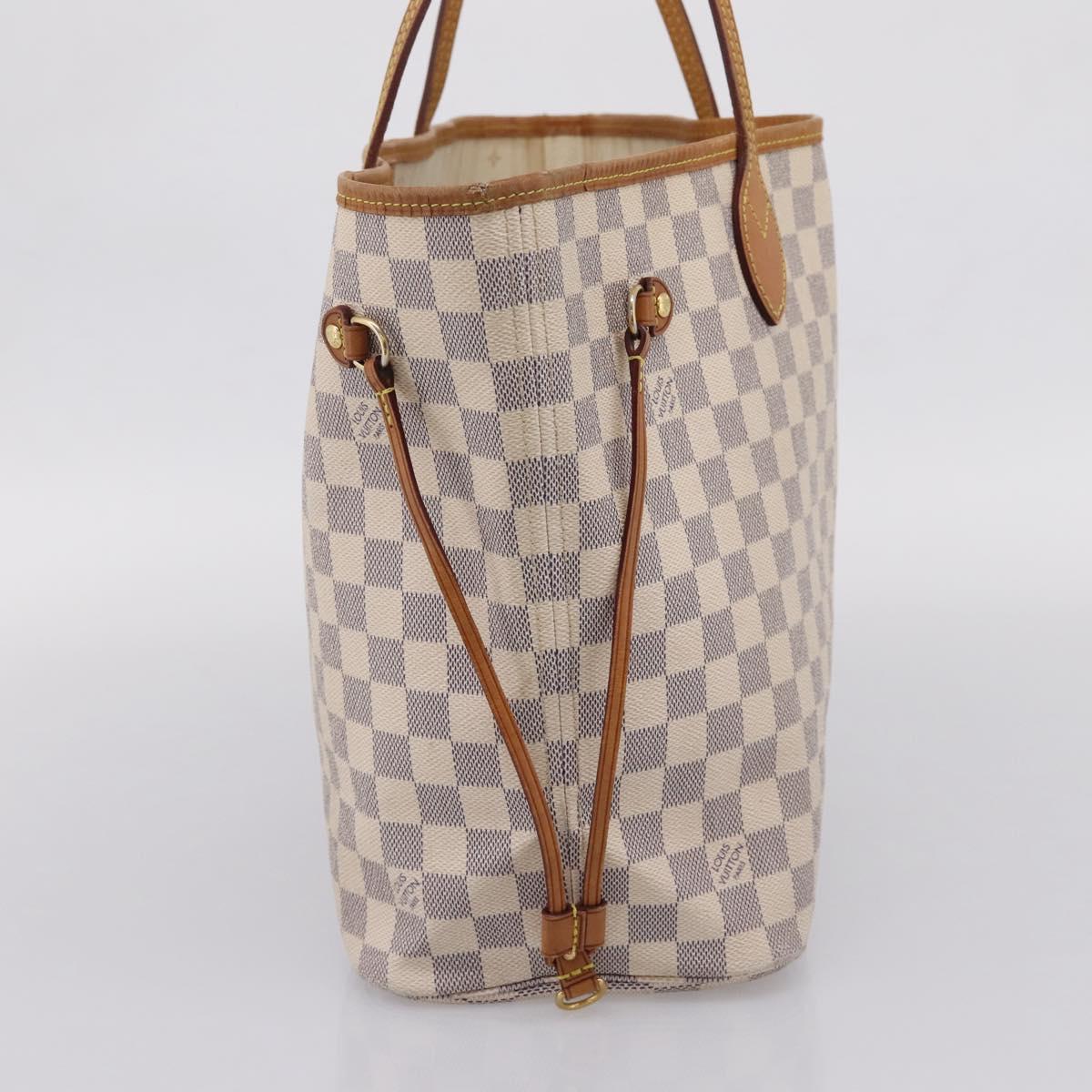 LOUIS VUITTON Damier Azur Neverfull MM Tote Bag N51107 LV Auth ka6333