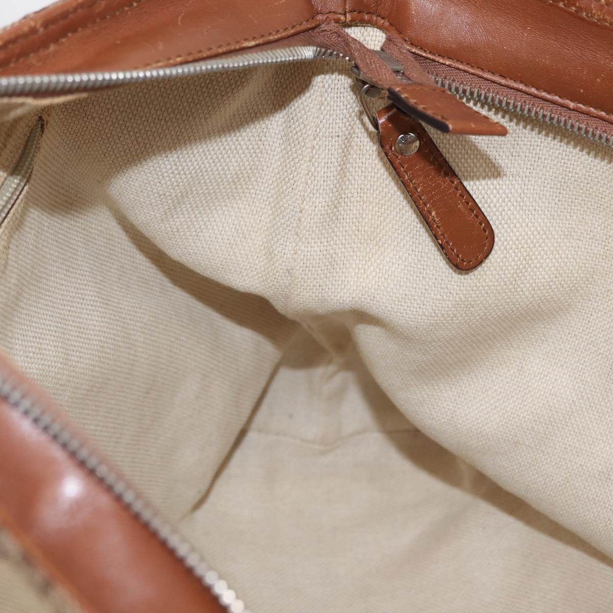 GUCCI GG Canvas Web Sherry Line Shoulder Bag Beige Silver 308930 Auth ka6334