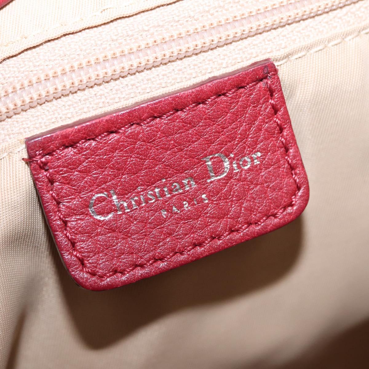 Christian Dior Trotter Canvas Shoulder Bag Beige Silver Auth ka6335V
