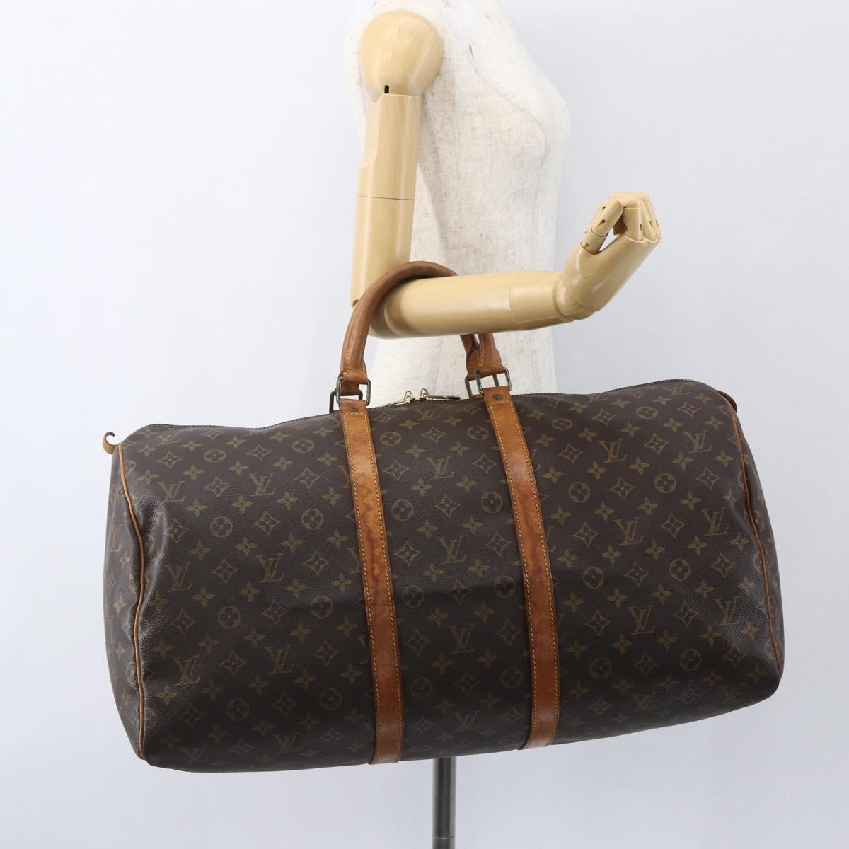 LOUIS VUITTON Monogram Keepall 55 Boston Bag M41424 LV Auth ka634