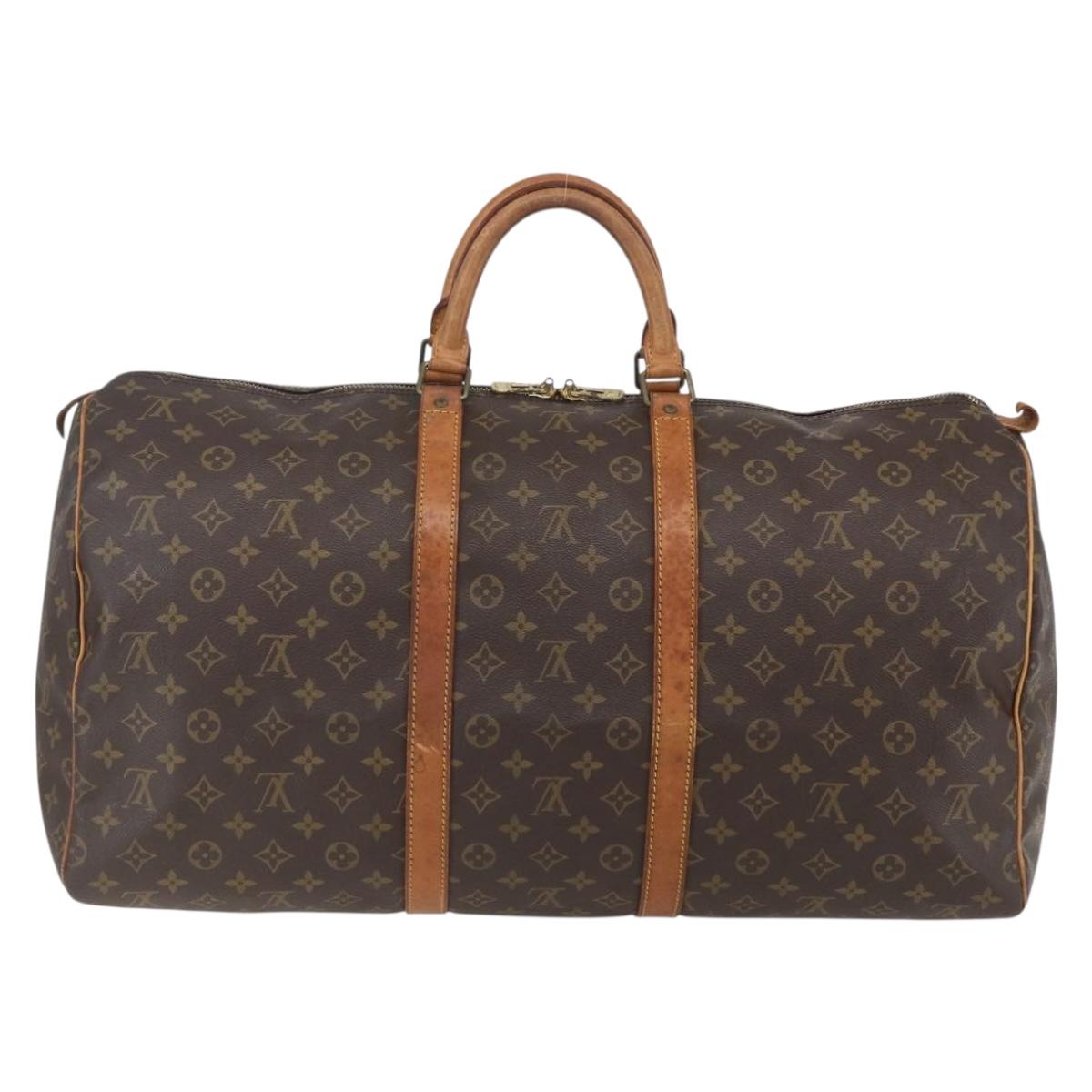 LOUIS VUITTON Monogram Keepall 55 Boston Bag M41424 LV Auth ka634