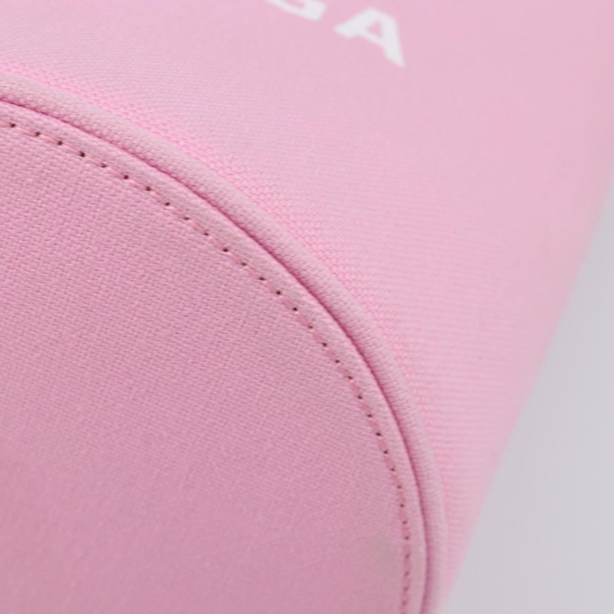 BALENCIAGA Wave XS Hand Bag Canvas 2way Pink Silver 619979 Auth ka6340V