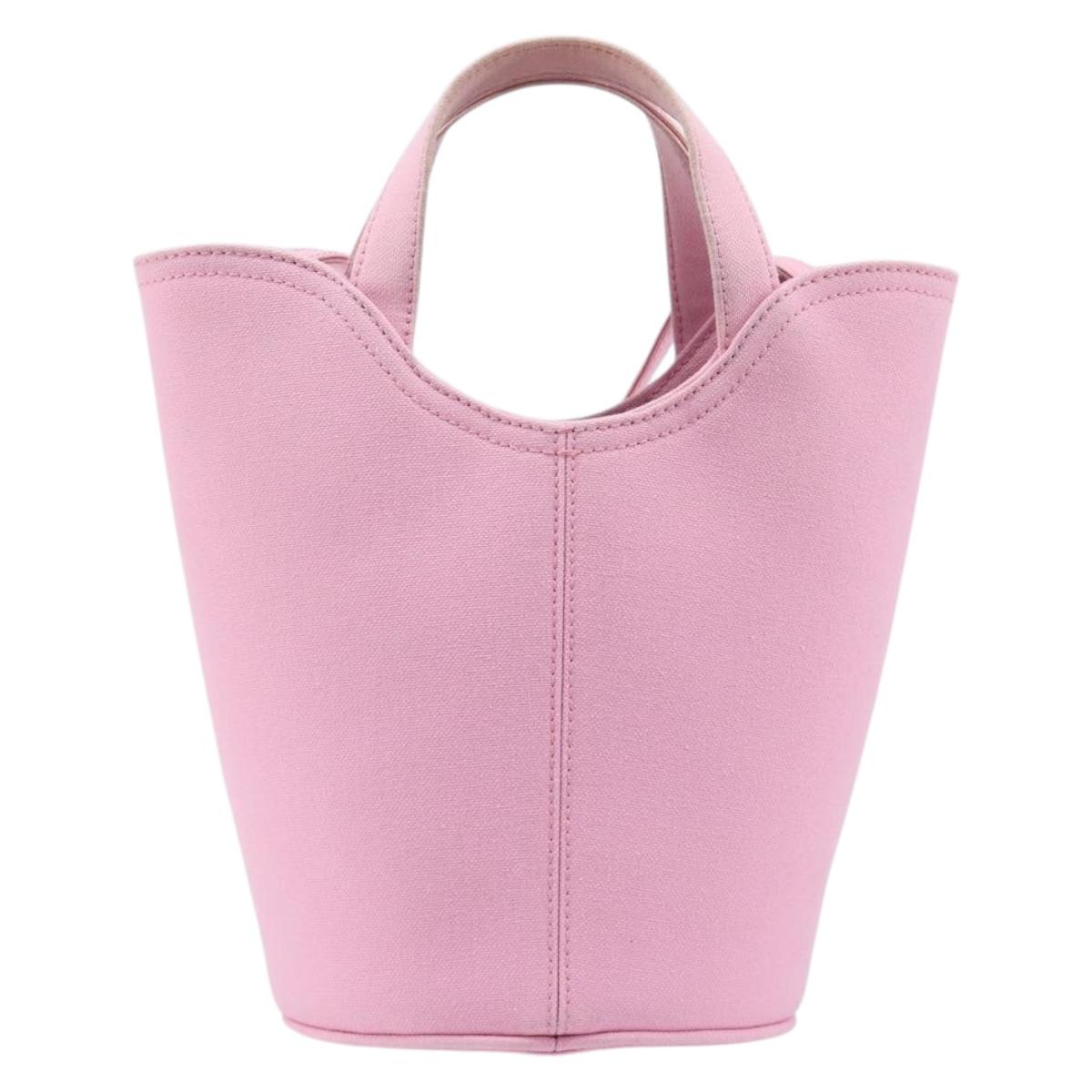 BALENCIAGA Wave XS Hand Bag Canvas 2way Pink Silver 619979 Auth ka6340V